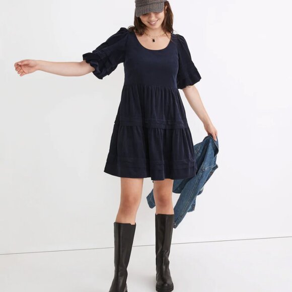 Madewell Corduroy Tiered Mini Dress - Picture 1 of 4